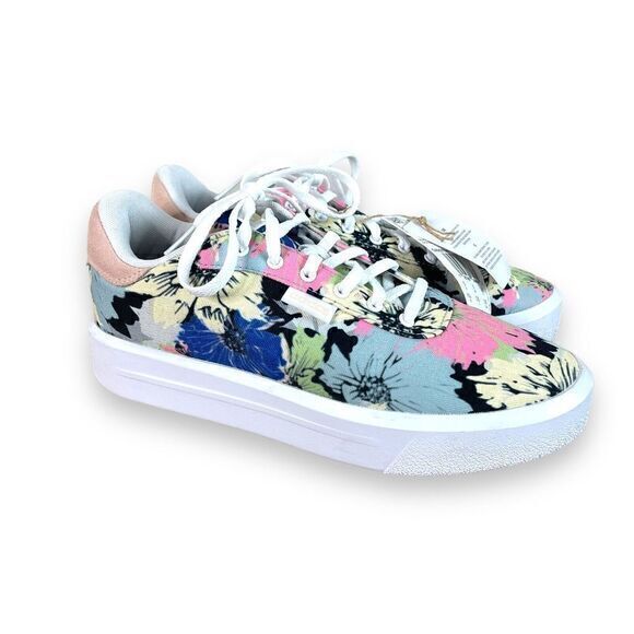 NEW Adidas Court Platform Skateboarding‎ Shoes Sneakers Womens 6.5 Floral GW9784 - Picture 1 of 5
